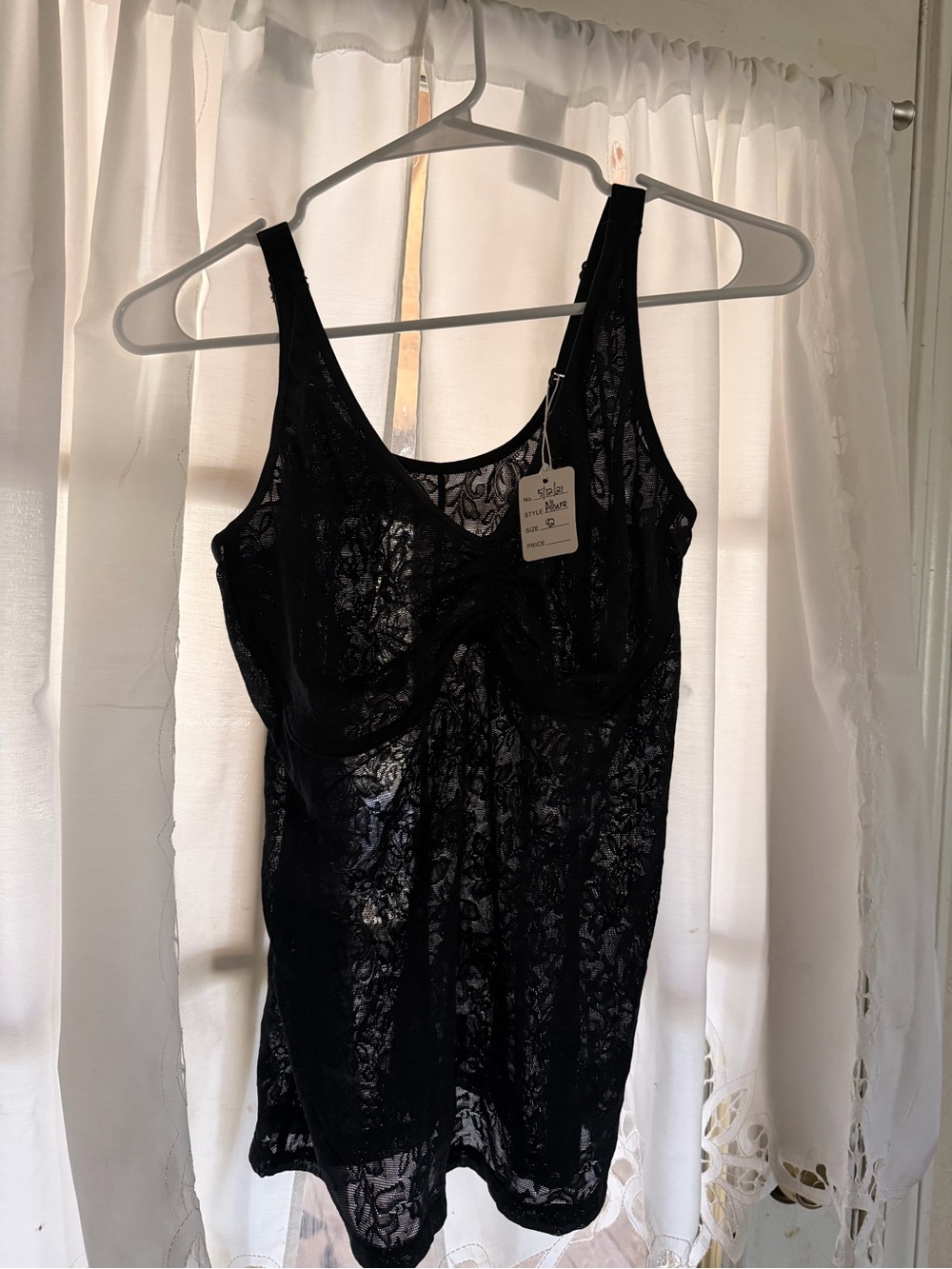 Ruby Ribbon Black Lace Camisole Slip - Women's Intimates